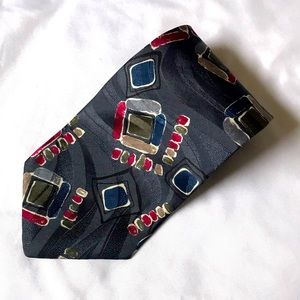 Mario Valentino Vintage Abstract Italian Silk Tie